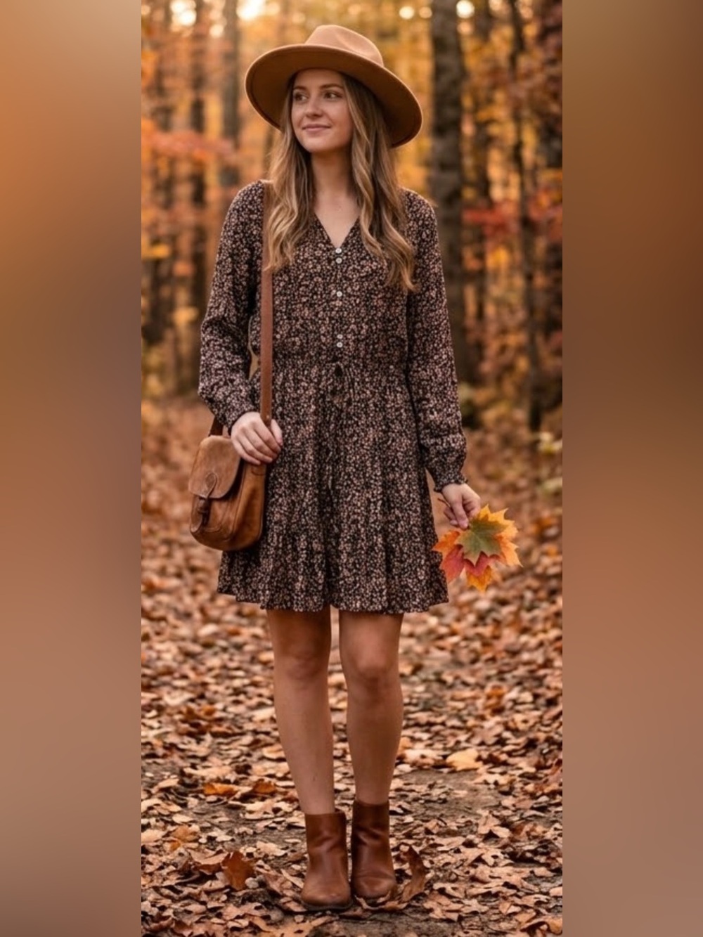 FatFace Floral Tiered Mini Dress Button Front Long Sleeve Black US 10